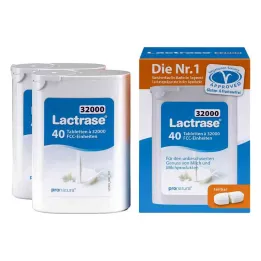 Lactrase 32 000 Fcc tablettia jaettavissa annostelijaan (2x40 kpl)