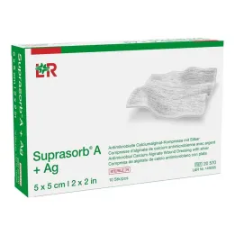 Suprasorb A + Ag Antimik.Cal.Alginaattipakkaus 5x5 cm, 10 kpl