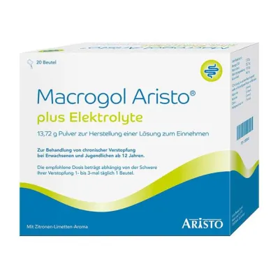 Macrogol Aristo plus elektrolyytit 13,72 g Ple, 20 kpl Macrogol Aristo plus elektrolyytit 13,72 g Ple, 20 kpl