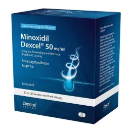 Minoxidil Dexcel 50 mg/ml suihke päänahalle, 3x60 ml