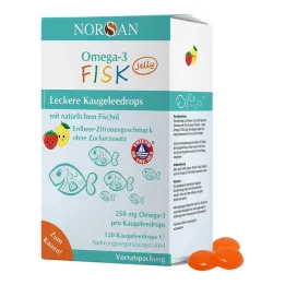 Norsan Omega-3 Fisk Jelly lapsille rakeet, 120 kpl