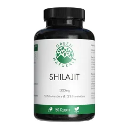 Green Naturals Shilajit 1300 mg suuriannoksiset vegaanikapselit, 180 kpl