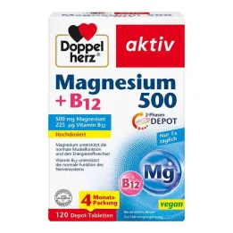 Doppelherz Magnesium 500 + B12 2-faasi Depot-tabletit, 120 kpl