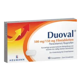 Duoval 500 mg / 150 mg kalvopäällysteiset tabletit, 10 kpl