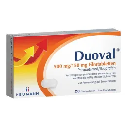Duoval 500 mg / 150 mg kalvopäällysteiset tabletit, 20 kpl