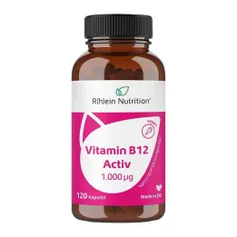 B12-vitamiini Activ 1000 µg korkea annos + vegaaniset kapselit, 120 kapselia