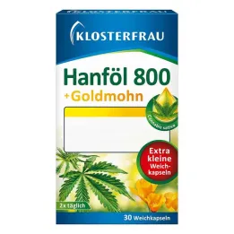 Klosterfrau hamppuöljy 800 mg + kultaunikon pehmeät kapselit, 30 kpl