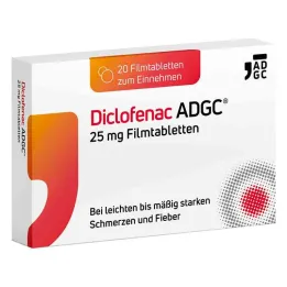 Diklofenaakki ADGC 25 mg kalvopäällysteiset tabletit, 20 kpl
