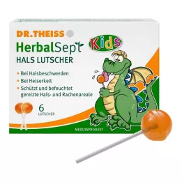 DR.THEISS HerbalSept Neck Lollipops Kids 6 kpl karkkeja, 6 kpl