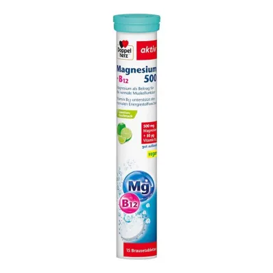 Doppelherz Magnesium 500 + B12 poretabletit, 15 kpl Doppelherz Magnesium 500 + B12 poretabletit, 15 kpl