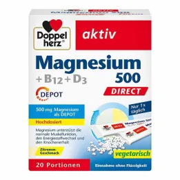 Doppelherz Magnesium 500 + B12 + D3 Depot Direct Pelletit, 20 kpl