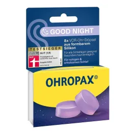 Ohropax Good Night silikoniset korvatulpat, 8 kpl