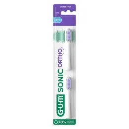 GUM Sonic Ortho -vaihtoharjaspäät, 2 kpl
