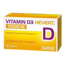 D3-vitamiini Hevert 1000 IU tabletit, 200 kpl