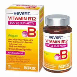 B12-vitamiini Hevert 500 µg Duo Active imeskelytabletit, 180 kpl