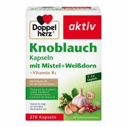 Doppelherz valkosipulikapselit mistelillä + orapihlajalla + B1-vitamiinilla, 270 kpl