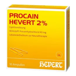Procaine Hevert 2 % injektioneste-ampullit, 10x2 ml