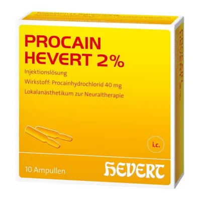 Procaine Hevert 2 % injektioneste-ampullit, 10x2 ml