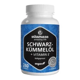 Mustakuminaöljykapselit + E-vitamiini, 240 kpl