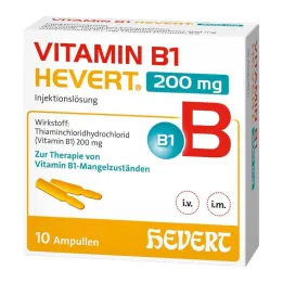B1-vitamiini Hevert 200 mg injektioneste-ampulli, 10x2 ml