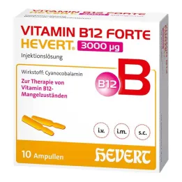 B12-vitamiini Forte Hevert 3000 µg injektioneste, ampulli, 10x2 ml