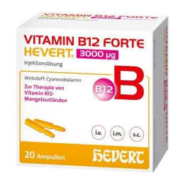 B12-vitamiini Forte Hevert 3000 µg injektioneste, ampulli, 20x2 ml