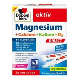 Doppelherz Magnesium + Kalsium + Kalium + D3 Direct Pelletit, 20 kpl