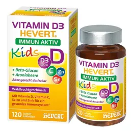 D3-vitamiini Hevert Immun Aktiv Kids pastillit, 120 kpl