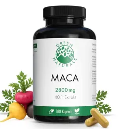 Green Naturals® Maca 2800 mg suuri annos 40:1 kapselit vegaaninen (180 kpl)