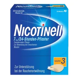 NICOTINELL 7 mg / 24 tunnin nikotiinilaastarit, laastarin voimakkuusvalo (3), 30 kpl
