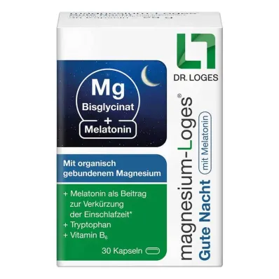 Magnesium Loges Hyvää yötä melatoniinikapseleilla, 30 kpl