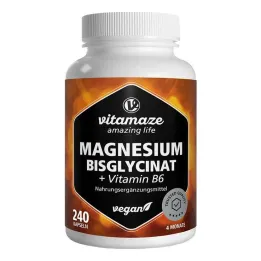Magnesiumbisglysinaatti + B6-vitamiinikapselit, 240 kpl